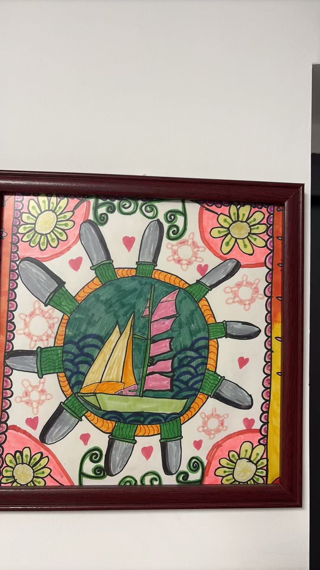 装饰画《船舵与帆船》